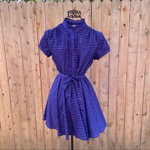 I Love H81 Dress Ruffles Blue Purple Pattern Size Small